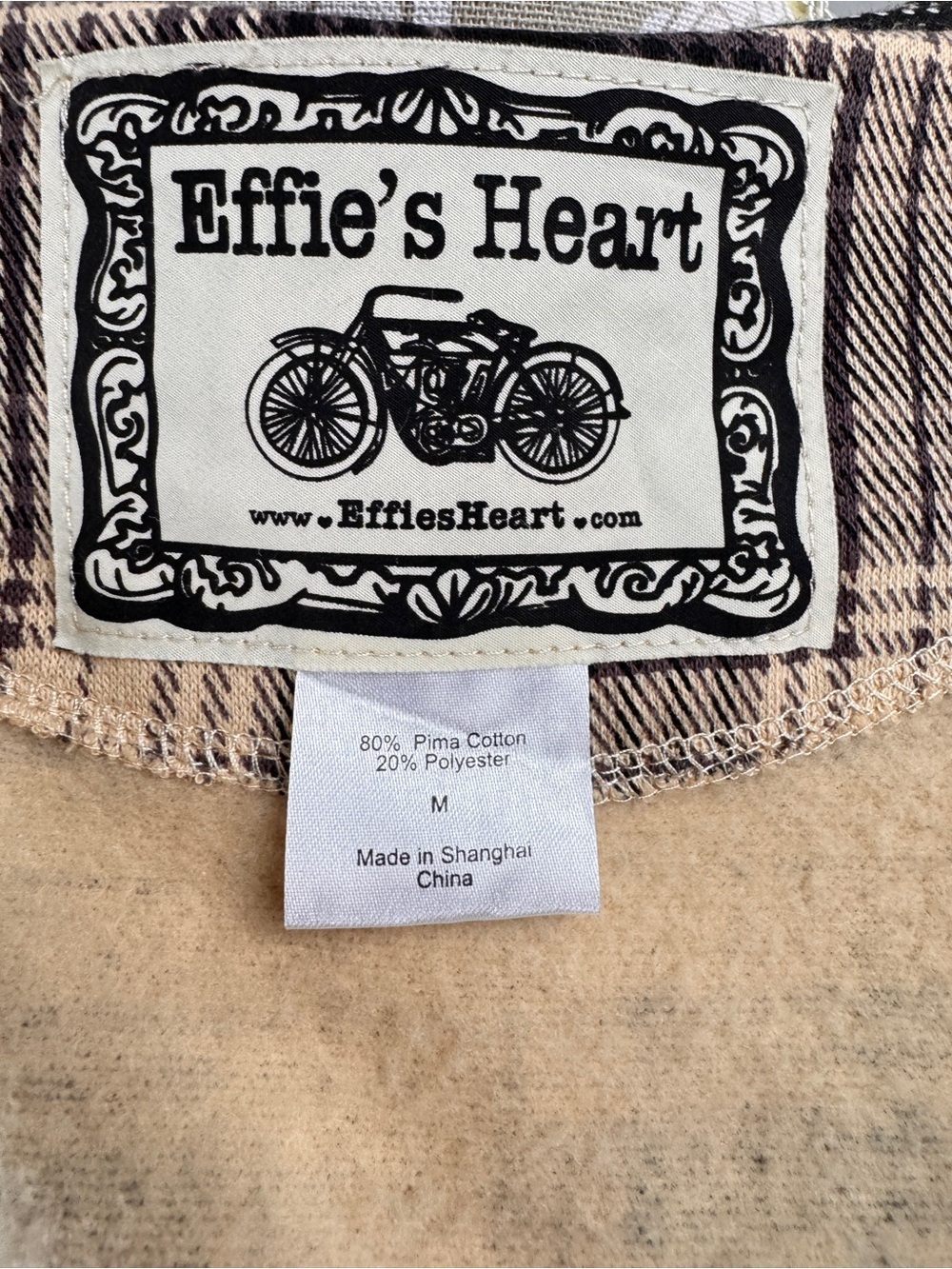 Effie's Heart Size Medium Black Cream Plaid Claudia Coat Jacket Fit & Flare Hood - Picture 7 of 9
